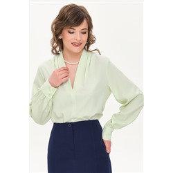 Блузка бледно-зелёная с длинным рукавом