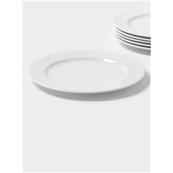 Тарелки Magistro Basic bistro, d=27 см, набор 6 шт., фарфор, белые