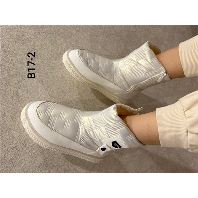 Fashion T-B17-2Z Полусапожки женские бел нейлон+иск кожа, подклад иск мех
