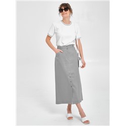 Юбка льняная светло-серого цвета