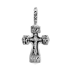 Крест из серебра литье частичное чернение