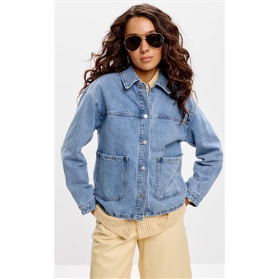 Куртка джинс F612-1259 middle blue