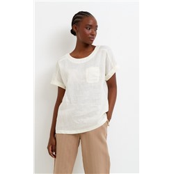 Блузка лен F212-1130 milk