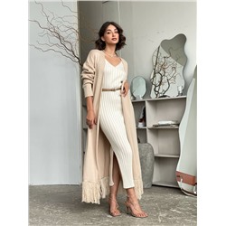 Кардиган с бахромой BEVERLY, Светлый беж