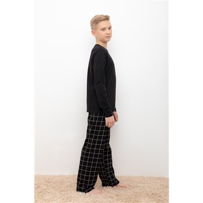 Пижама черный, клетка Crockid