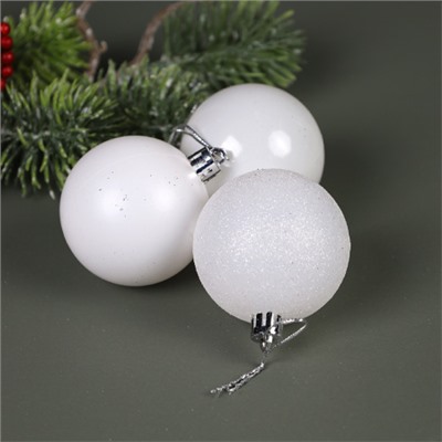 Елочные шары 20 штук 6 см / HX-3/10 /уп 30/ белые