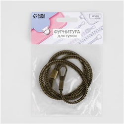 Цепочка для сумки, с карабинами, d=6 мм, 60 см, цвет бронзовый