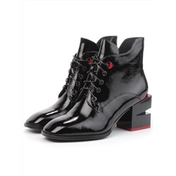 01-C3694-21R100M BLACK Ботинки демисезонные женские (натуральная кожа, байка)