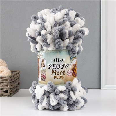 Плюшевая пряжа для вязания руками ALIZE, Puffy More Plus, 100% микрополиэстер, 11 м/250 г, (8008)