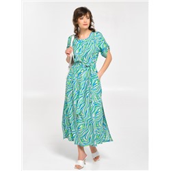 Платье разноцветное с разрезами по бокам