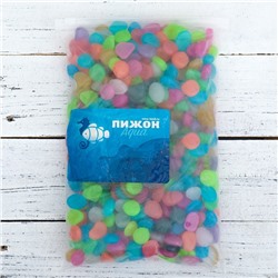 Декоративные камни для аквариума, 20 мм, 1 кг, светящиеся, МИКС