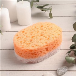 Губка для тела массажная «Эмоция», 13×8,5×5 см см, цвет салатовый