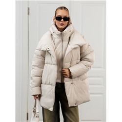 Пуховик женский светло-бежевый