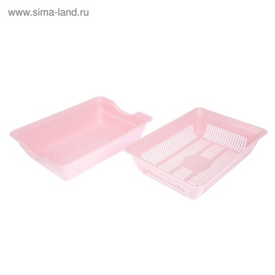 Туалет глубокий с сеткой 36×25×9 см, розовый