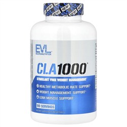 EVLution Nutrition, CLA1000, добавка для коррекции веса без стимуляторов, 180 капсул