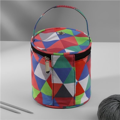 Сумка-футляр «Треугольники», 1 люверс, d=14×14.5 см, разноцветная