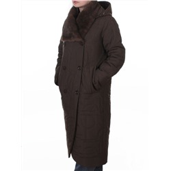 A617 BROWN Пальто зимнее женское (верблюжья шерсть, 120 гр. холлофайбер)
