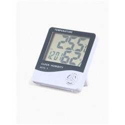 Часы - будильник электронные «Бируни», настольные, термометр, гигрометр, 10×10 см