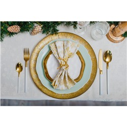 Тарелка подстановочная Magistro «Бурлеск», d=33 см, стекло, золотая