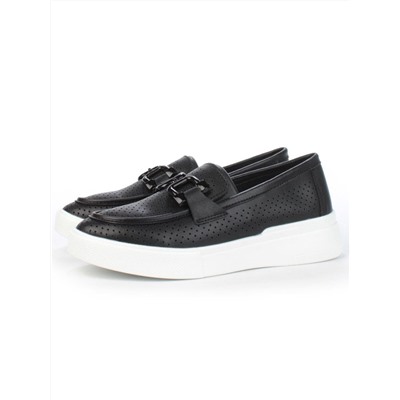 03-YD13-3D BLACK/WHITE Полуботинки женские (натуральная кожа)