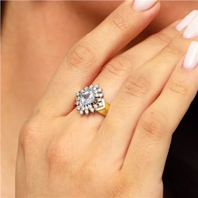 Кольцо 18 р ювелирная бижутерия Итальянское золото (покрытие желтое 14к), вставка: фианиты, арт.217.579-18