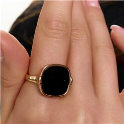 Кольцо 18 р ювелирная бижутерия коллекция "Дубай" покрытие позолота, вставка: пластик, цвет: черный, арт.414.582-18