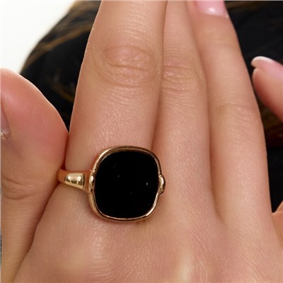 Кольцо 18 р ювелирная бижутерия коллекция "Дубай" покрытие позолота, вставка: пластик, цвет: черный, арт.414.582-18