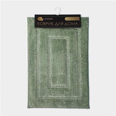 Коврик SAVANNA «Мягкость», 50×80 см, зелёный
