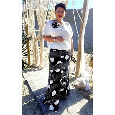 Блуза, юбка Vittoria Queen 21553 черный-белый