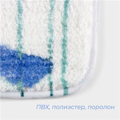 Коврик для ванной и туалета SAVANNA «Гранд», 50×80 см, голубой
