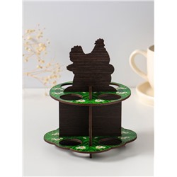 Подставка для 8 яиц в двух ярусах «Курочка ряба», 15.5×12.5 см