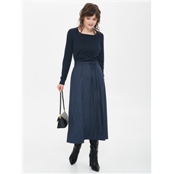 Юбка тёмно-синяя с поясом