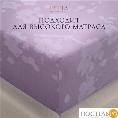 Estia ЭРИАС Простыня на резинке 160х200+30, 1 пр., хл./сатин розовый