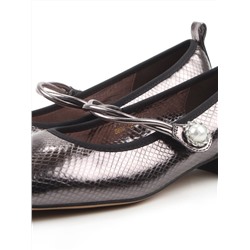 06-B69A-121Y SILVER/BLACK Туфли женские (натуральная кожа)