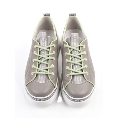 03-M27-25 GRAY Полуботинки женские (натуральная кожа)