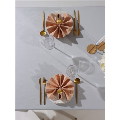 Набор салфеток с декоративными кольцами «Этель» Beige pleasure, 40×40 см - 4 шт., 100% хлопок, саржа 190 г/м²