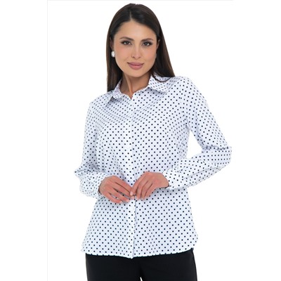 Рубашка белая в горошек