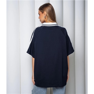 Футболка #КТ1716, тёмно-синий