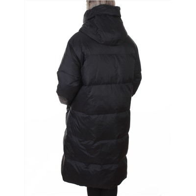 3063 BLACK Пальто пуховое женское оверсайз (утиный пух)
