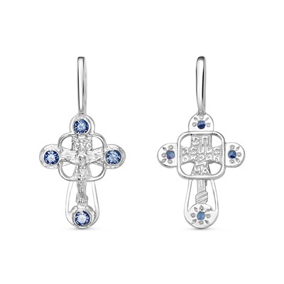 Крест с фианитом серебро 925*