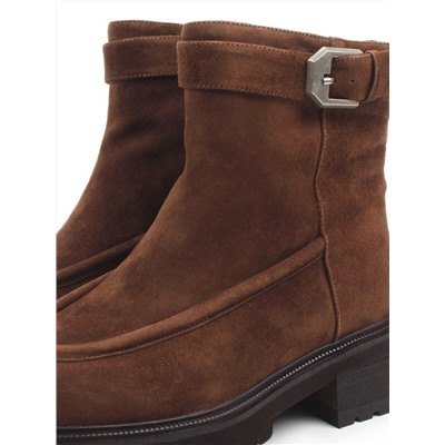 01-A51-5B BROWN Ботинки демисезонные женские (натуральная замша, байка)