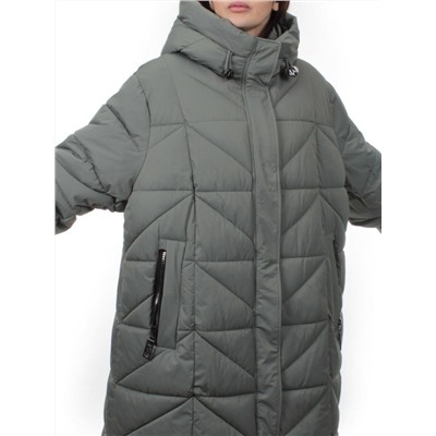 2415 OLIVE Пальто зимнее женское (200 гр. холлофайбер)