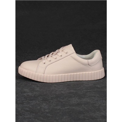 05-PDA175-3 BEIGE/PINK Кроссовки женские (натуральная кожа)