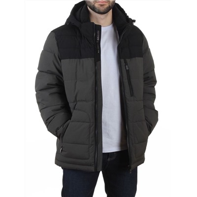 62042 DK. GREEN/BLACK Куртка мужская зимняя (200 гр. холлофайбер)