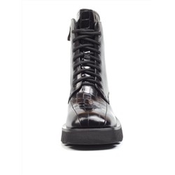 01-CG34-1 BLACK Ботинки демисезонные женские (натуральная кожа, байка)