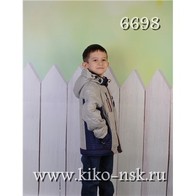 6698 Куртка на синтепоне Серый/110