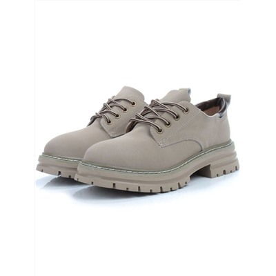 03-P8204-3 GRAY/BEIGE Полуботинки женские (натуральная кожа, нубук)