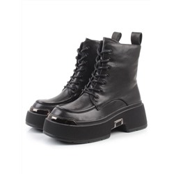 01-DMD-D258 BLACK Ботинки демисезонные женские (натуральная кожа, байка)