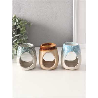 Аромалампа для эфирных масел «Полоски», керамика, 8.2×6.3×6.3 см, МИКС