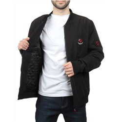 EM25056-2 BLACK Куртка-бомбер мужская демисезонная (100 гр. синтепон)
